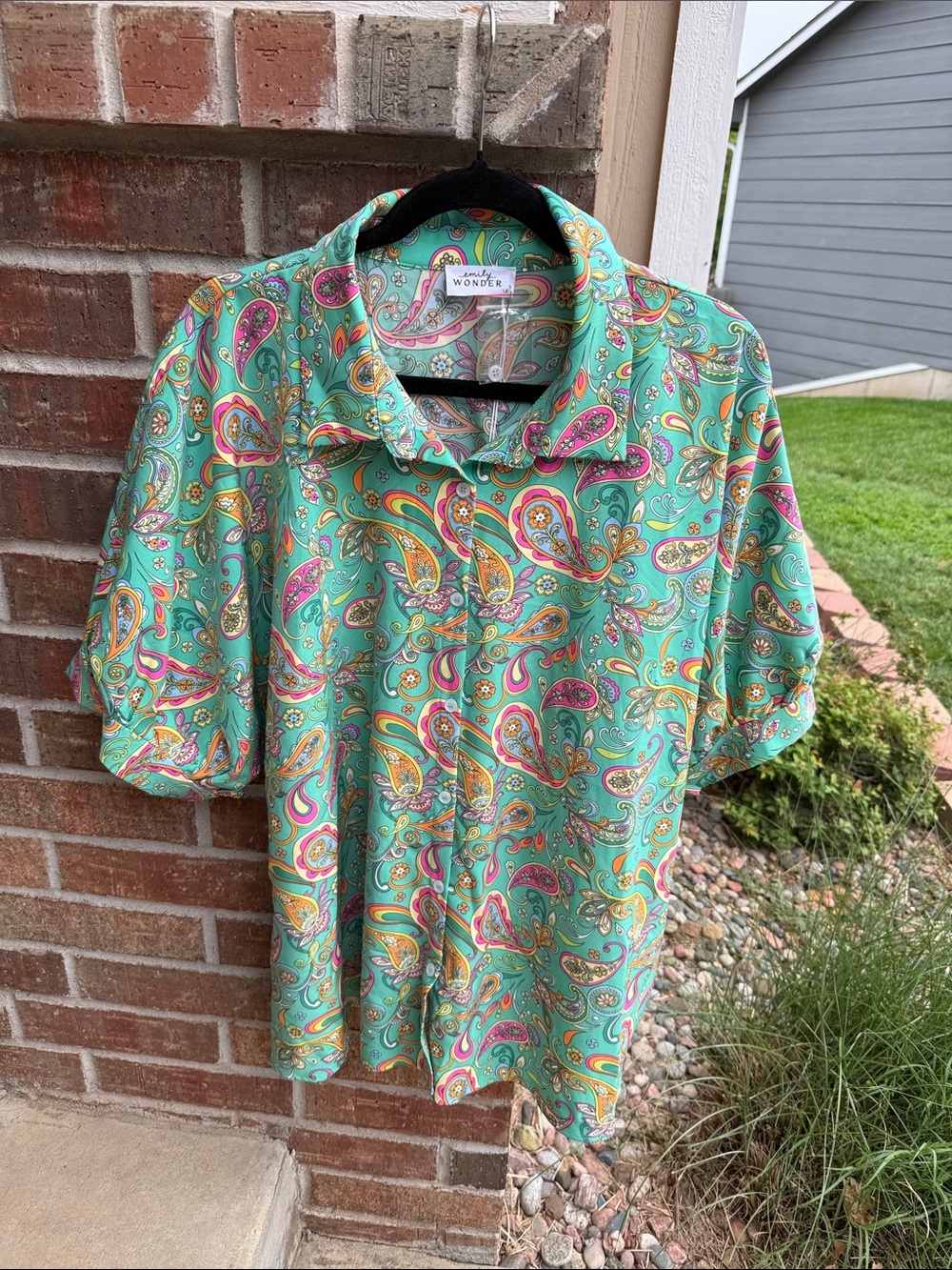 Wonder Teal Paisley Short-Sleeve Button-Down Shirt